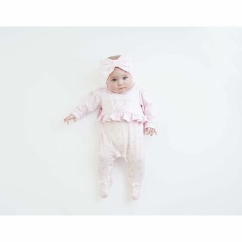 Baby Girls Pink Logo Babygrow