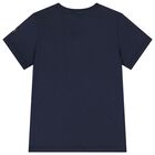 Boys Navy Blue Logo T-Shirt, 1, hi-res
