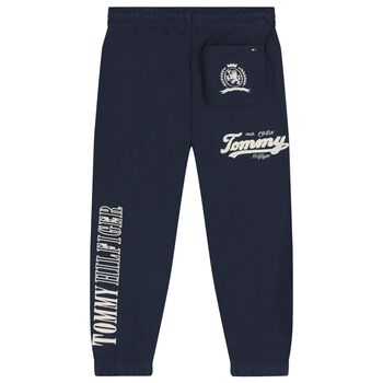 Boys Navy Blue Logo Joggers