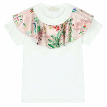 Girls White Geo Map T-Shirt