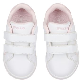 Younger Girls White Logo Trainers