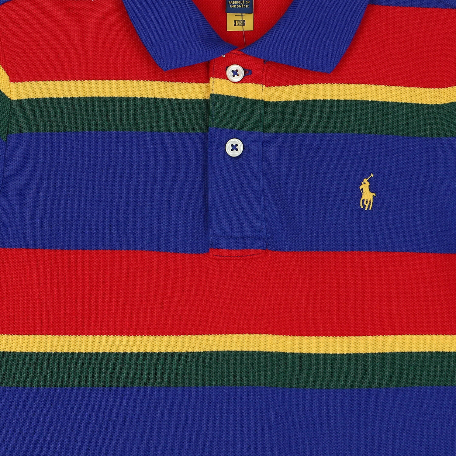 Boys Multi-Colored Striped Logo Polo Shirt, 1, hi-res image number null