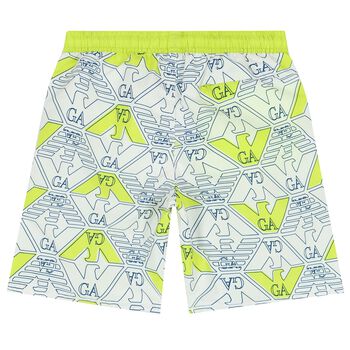 Boys White Logo Swim Shorts