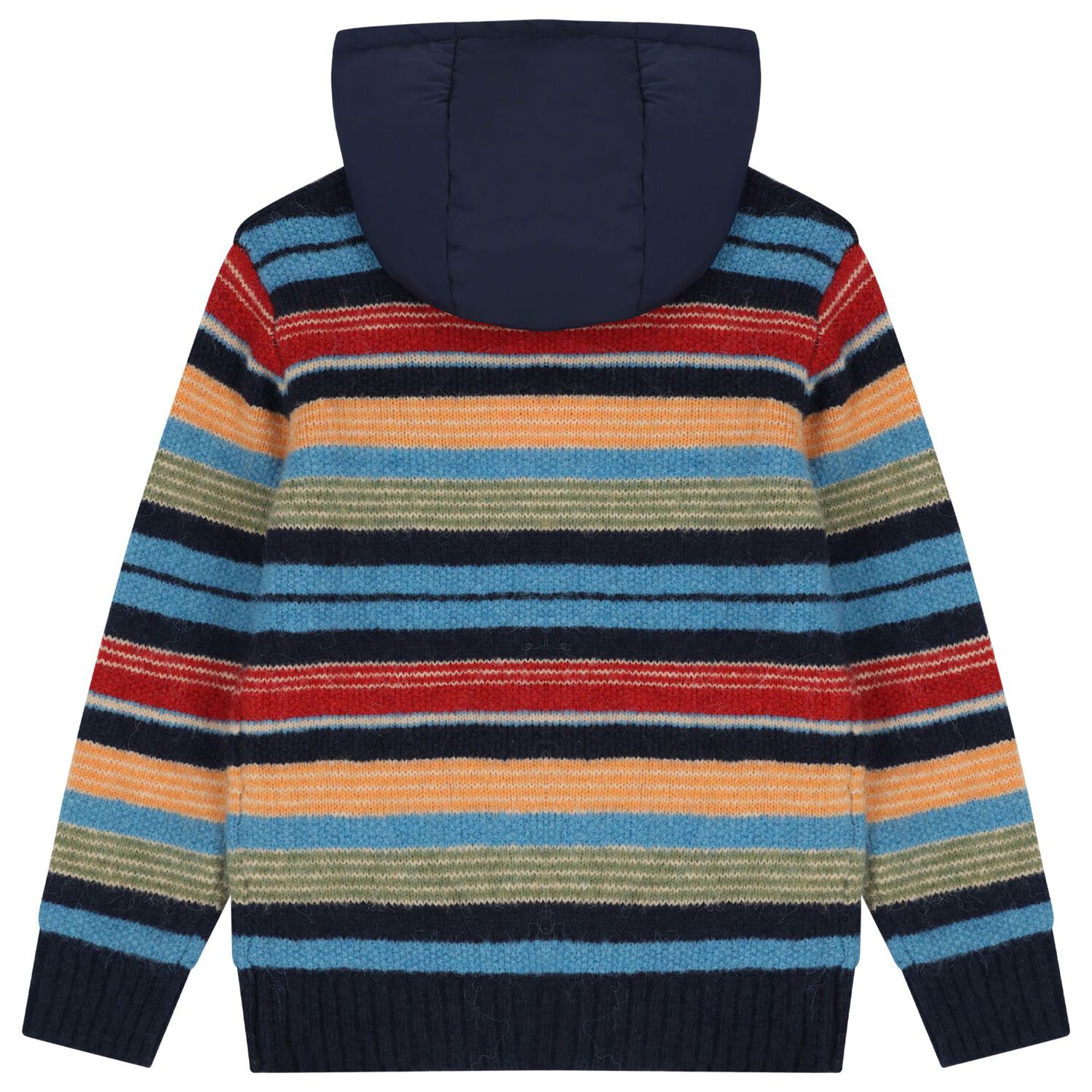 Boys Multi-Coloured Striped Jacket, 1, hi-res