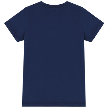 Boys Navy Blue Logo T-Shirt