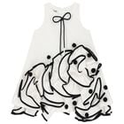 Girls White & Black Satin Dress, 1, hi-res