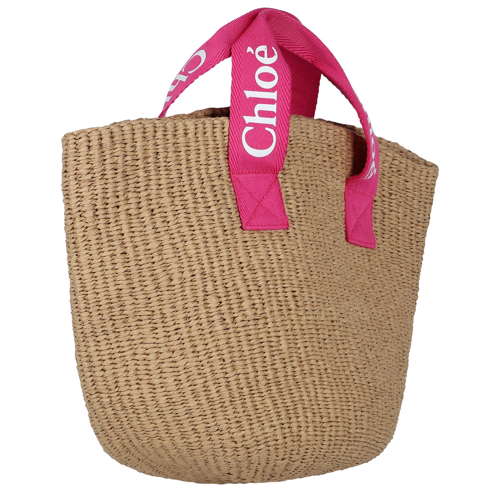 CHLOE Girls Pink & Beige Straw Handbag | Junior Couture USA