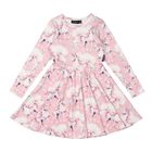 Girls Pink Unicorn Dress, 1, hi-res