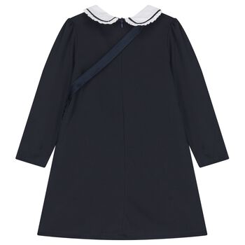 Girls Navy Blue Dress Set