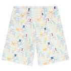Boys White Logo Swim Shorts, 1, hi-res