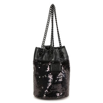 Girls Black Logo Embellished Bag
