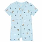 Baby Boys Blue Romper, 1, hi-res
