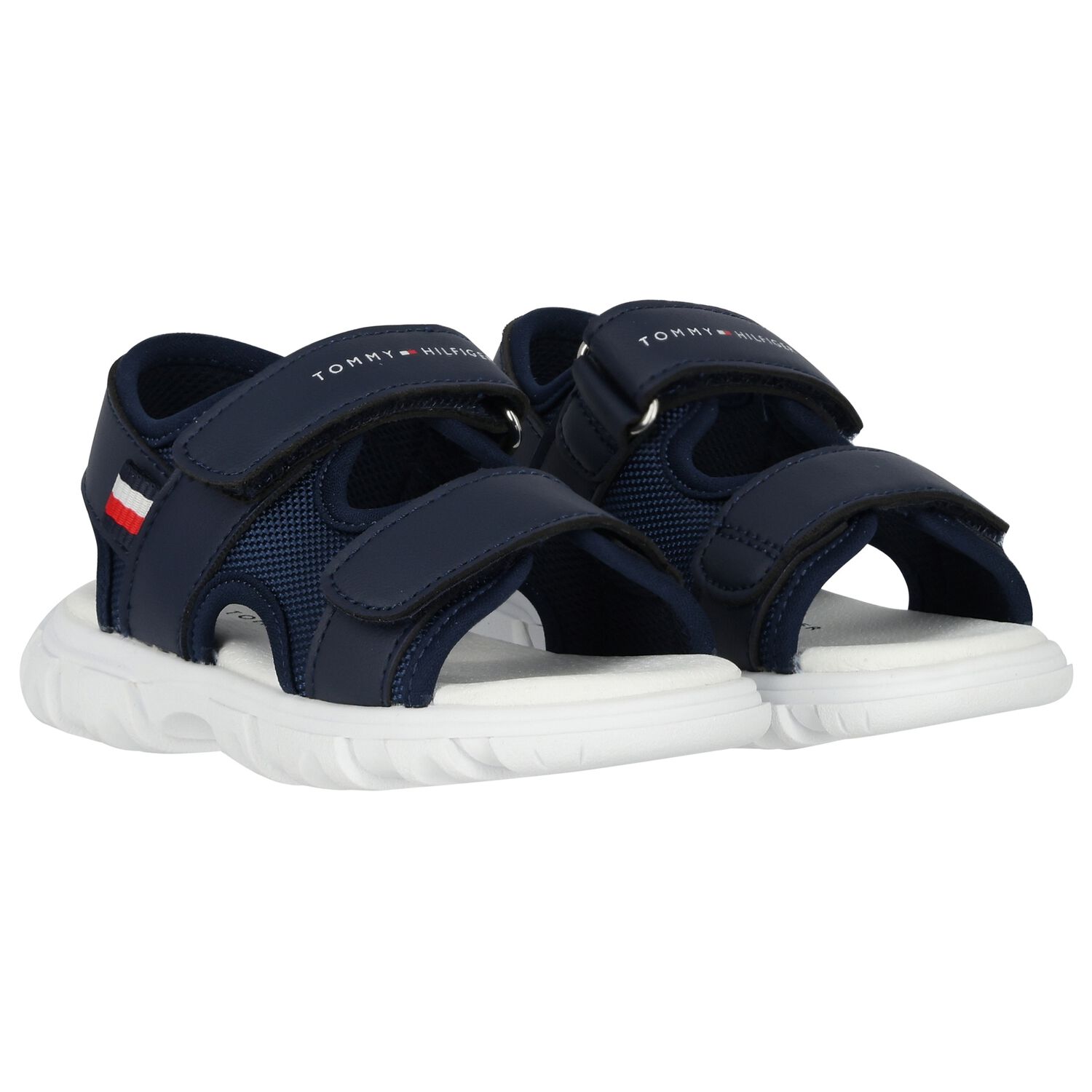 Boys Blue & White Logo Sandals, 1, hi-res image number null