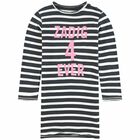 Girls Black & White Logo Dress, 1, hi-res