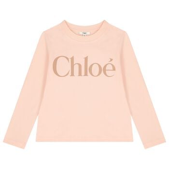 Girls Pink Logo Long Sleeve Top