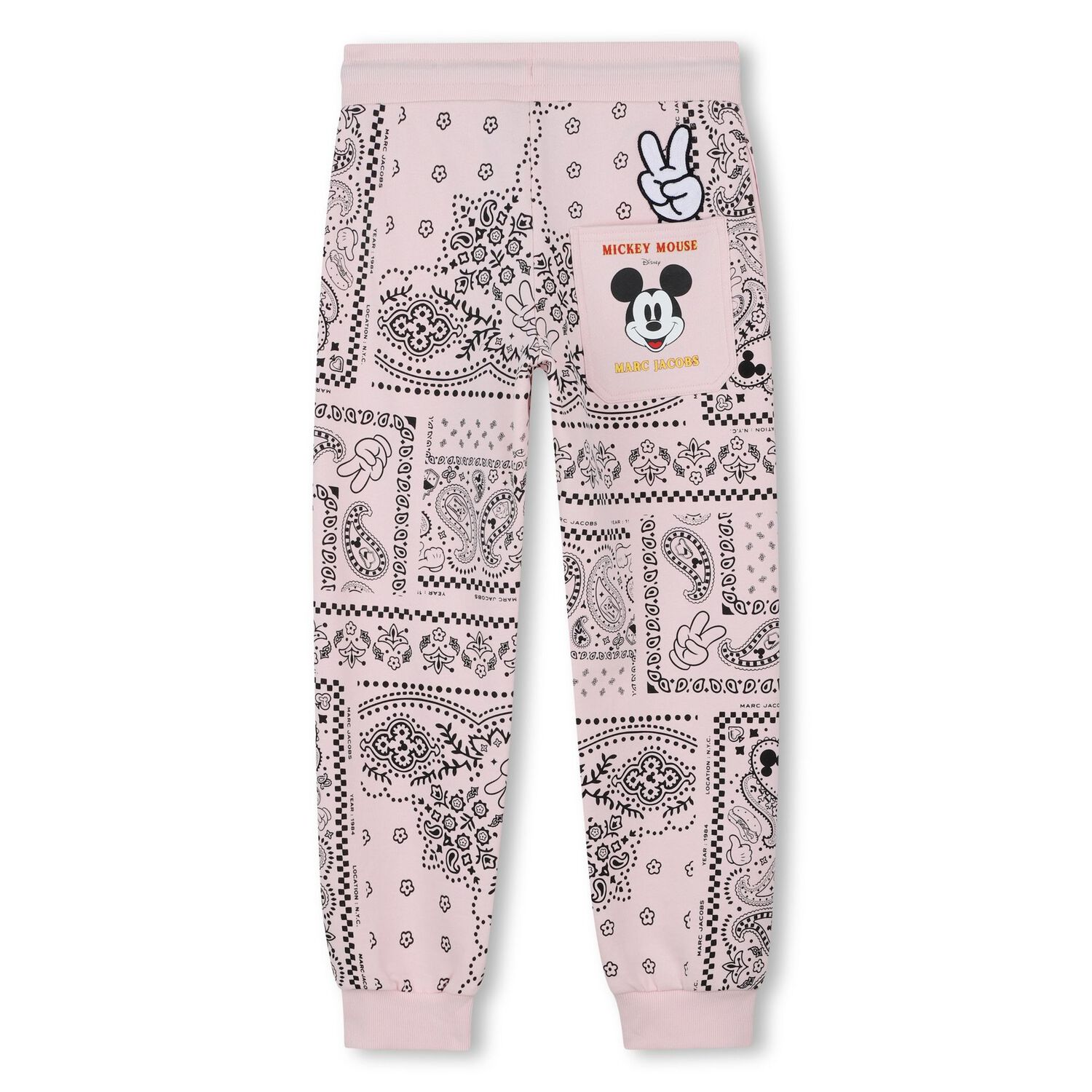 Girls Pink Bandana Mickey Mouse Joggers, 1, hi-res image number null