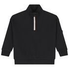 Boys Black Logo Sweatshirt, 1, hi-res