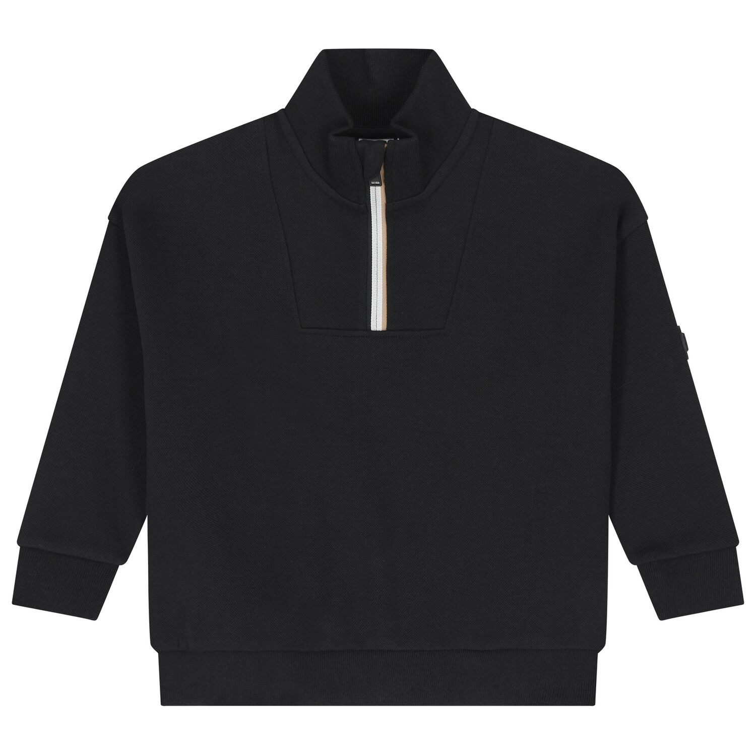 Boys Black Logo Sweatshirt, 1, hi-res