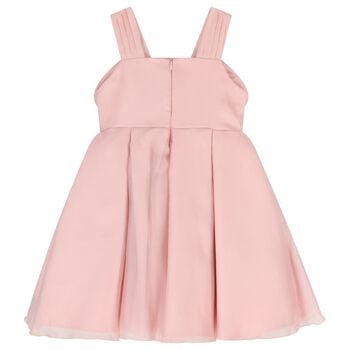 Girls Pink Flower Organza Dress