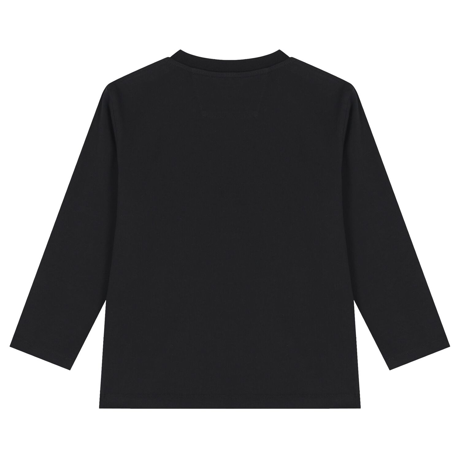 Boys Black Logo Long Sleeve Top , 2, hi-res