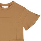 Girls Beige Logo Dress, 2, hi-res