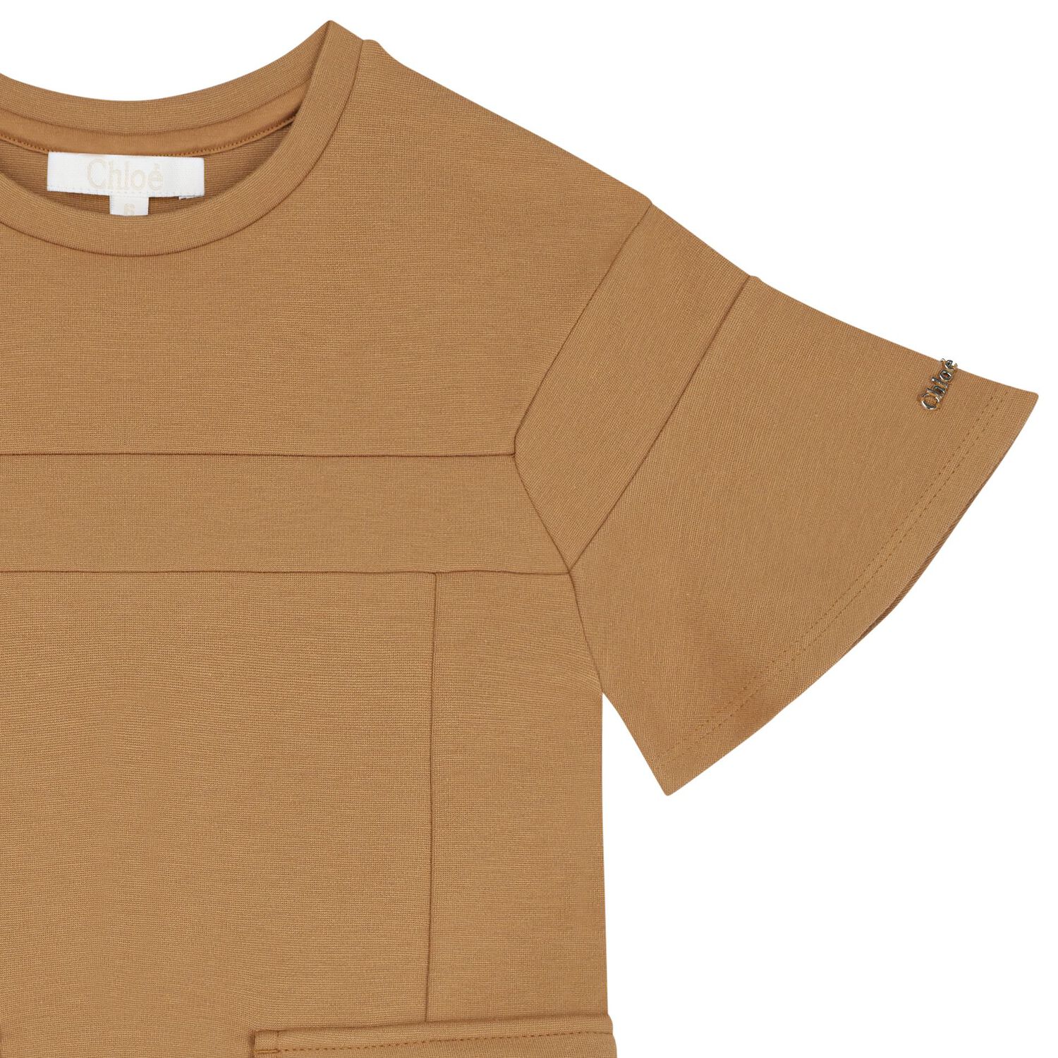 Girls Beige Logo Dress, 2, hi-res image number null