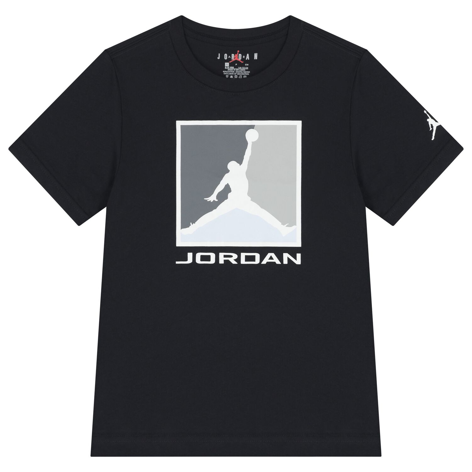 Boys Black Jordan Logo T-Shirt, 1, hi-res