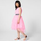 Girls Pink Logo Tulle Dress, 1, hi-res