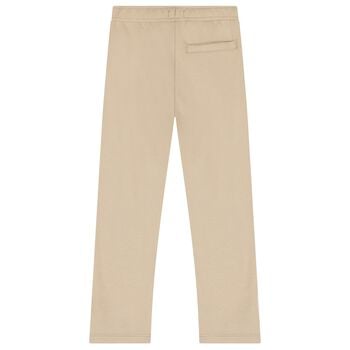 Boys Beige Logo Joggers