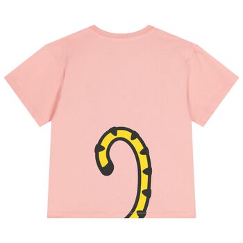 Girls Pink Tiger Logo T-Shirt