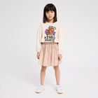 Girls Gold Logo Skirt, 1, hi-res