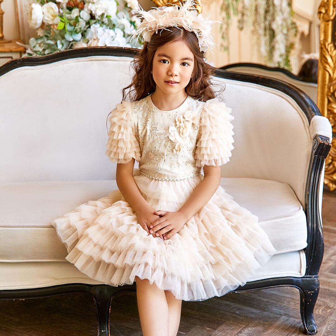 Girls ivory tulle dress outlet