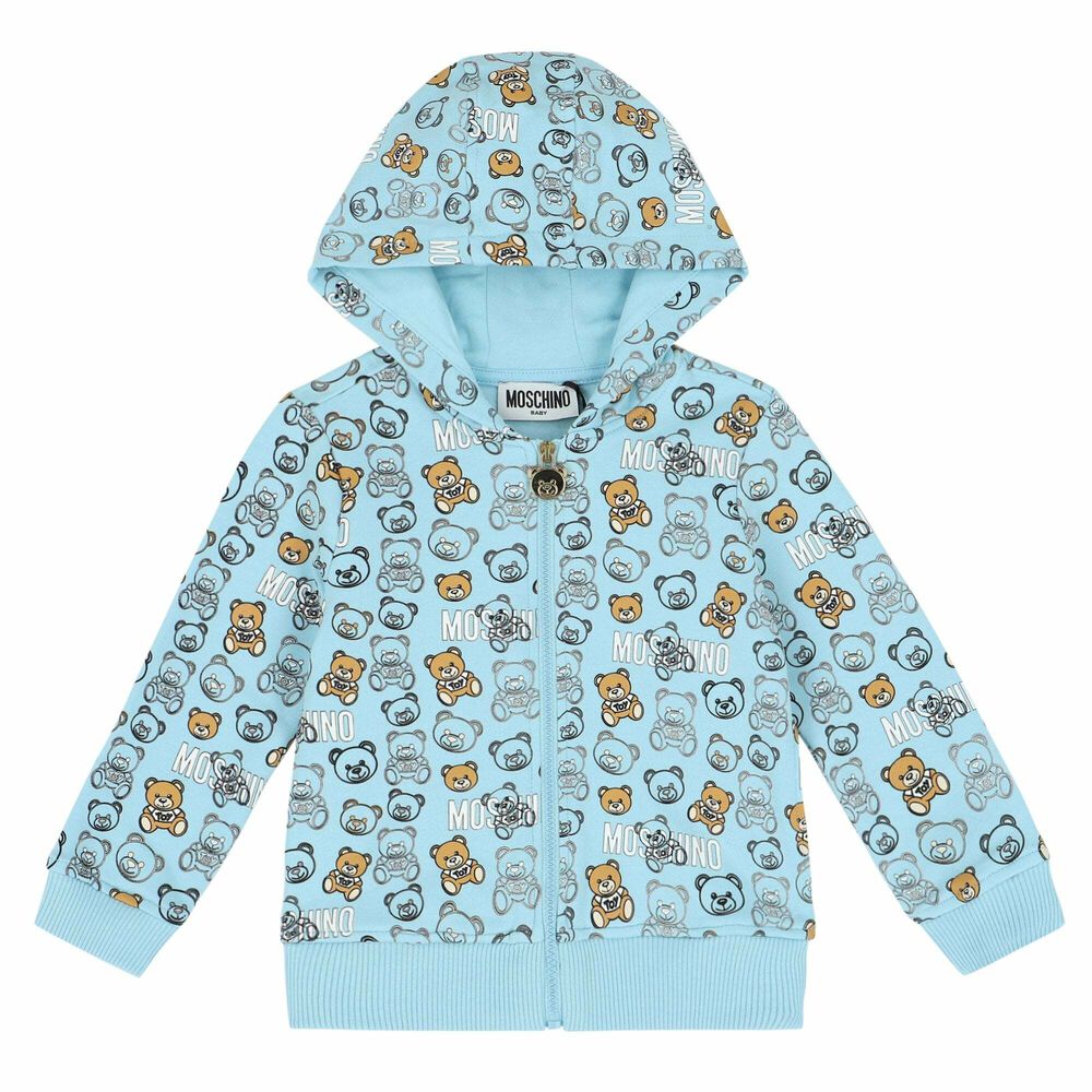 Moschino Blue Bear-Ear Hooded Tracksuit