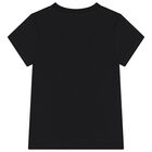 Girls Black Rhinestone Logo T-Shirt , 1, hi-res