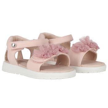 Younger Girls Pink Logo Sandals