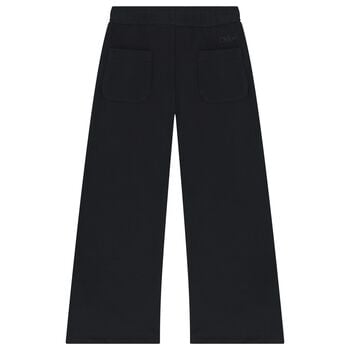 Girls Black Wide Leg Trousers