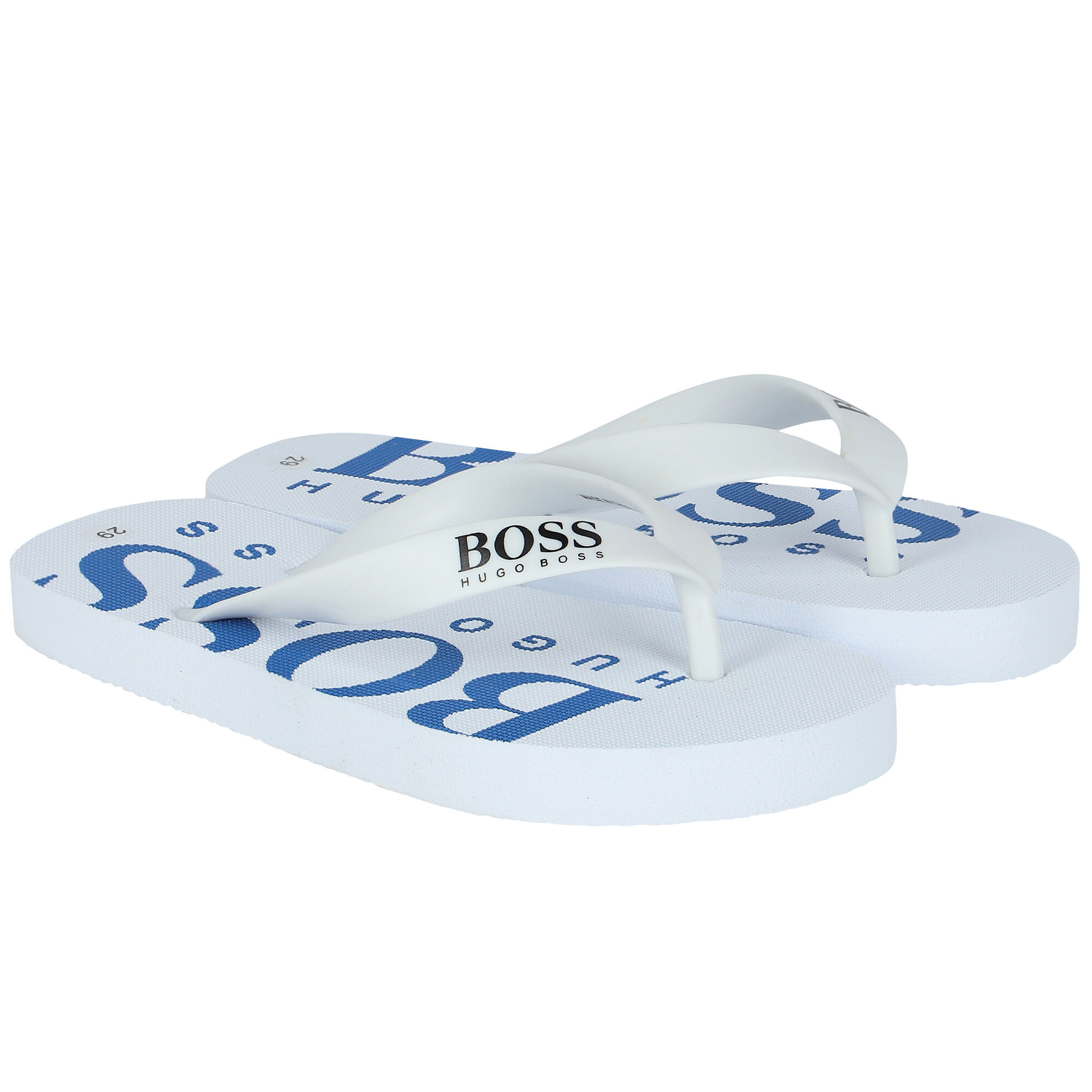 BOSS Boys White Flip Flops Junior Couture USA