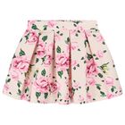 Girls White & Pink Floral Skirt Set, 1, hi-res