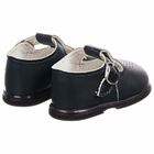 Baby Boys Navy Leather Shoes, 1, hi-res