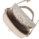 Girls Beige Glitter Handbag, 1, hi-res