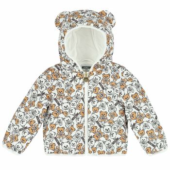 Baby Ivory Teddy Logo Jacket