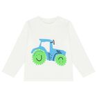 Younger Boys Ivory Tractor Long Sleeve Top, 1, hi-res