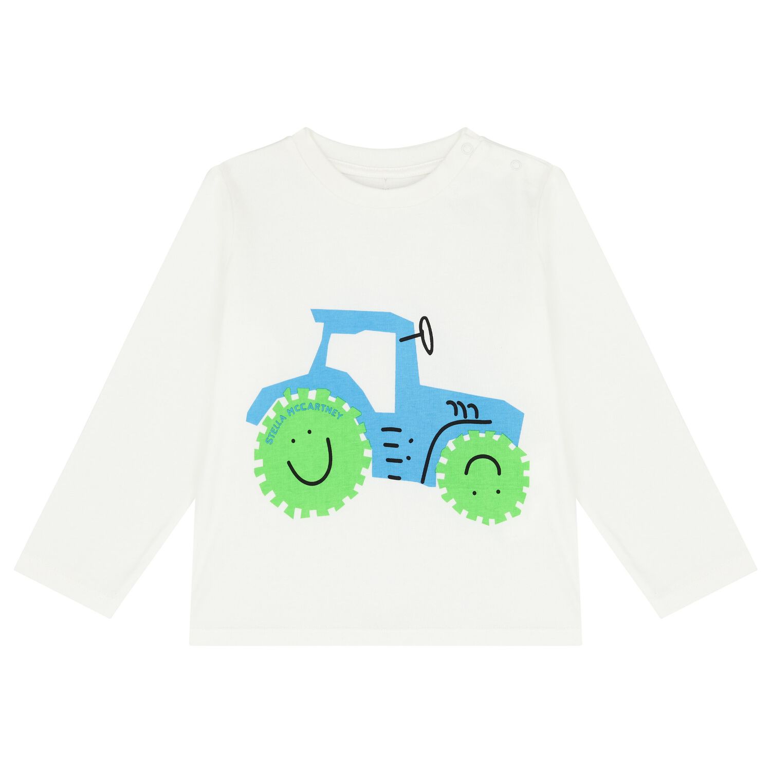 Younger Boys Ivory Tractor Long Sleeve Top, 1, hi-res image number null