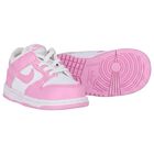 Younger Girls White & Pink Logo Dunk Low Trainers, 1, hi-res