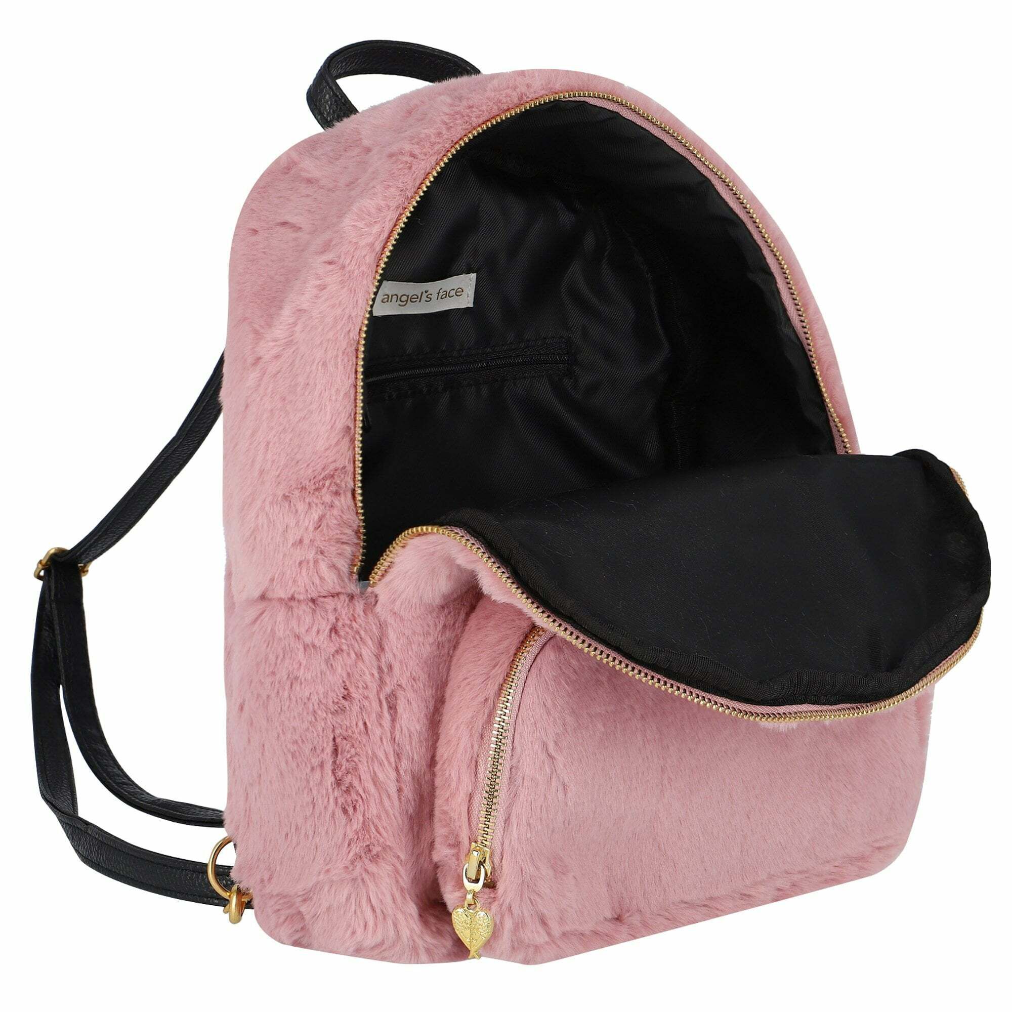 pink faux fur backpack