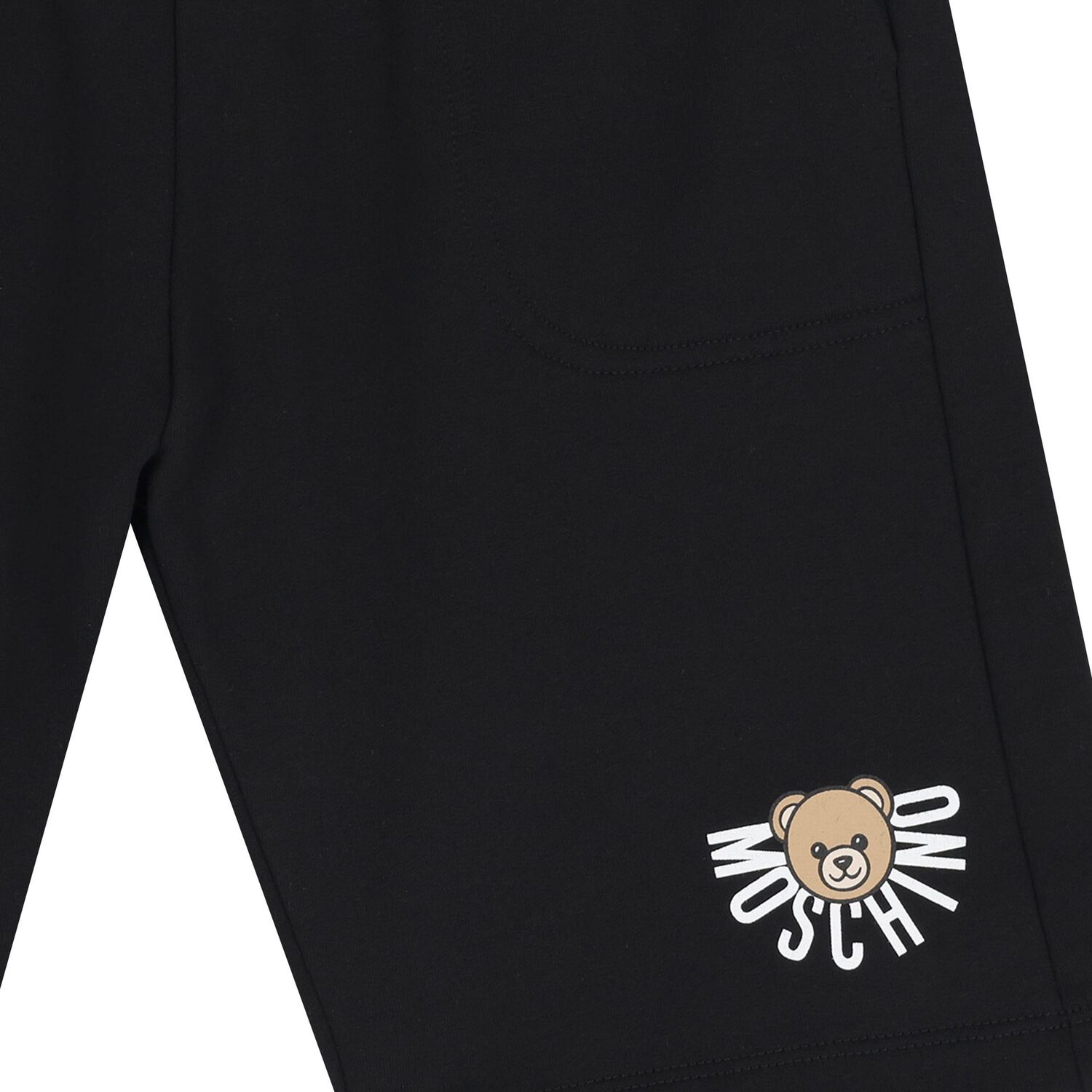 Black Teddy Bear Logo Shorts, 1, hi-res