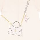Younger Girls Pink Bag Logo Dress, 3, hi-res