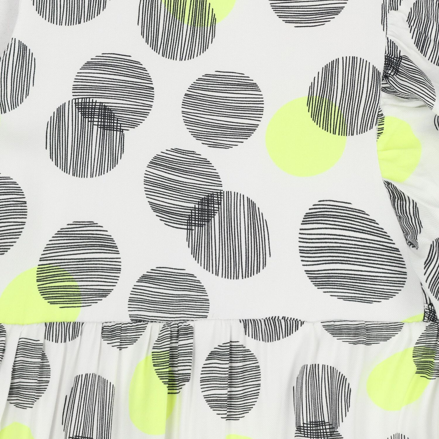 Girls White Polka Dots Dress, 1, hi-res