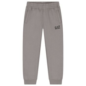 Boys Grey Logo Joggers