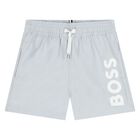 Younger Boys Blue Logo Swim Shorts, 2, hi-res